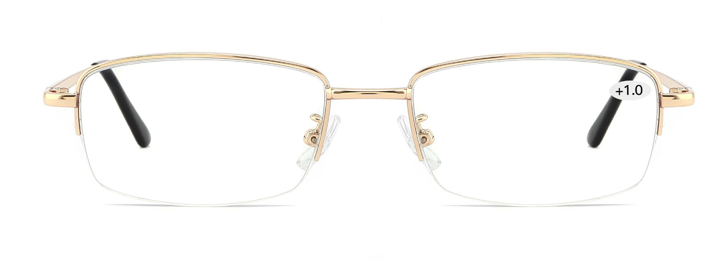 allora 8308 8309 Metal Half Frame Reading Glasses Silver and Gold color
